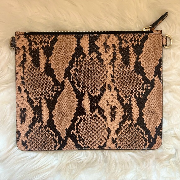 New! THEORY Snakeskin Pouch Clutch - Picture 2 of 8
